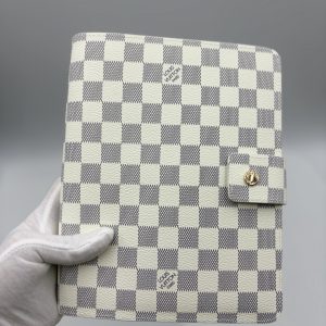 ルイヴィトン風 ダミエ・アズール アジェンダ mm 手帳カバー 6穴式 システム手帳 2026年カレンダー付