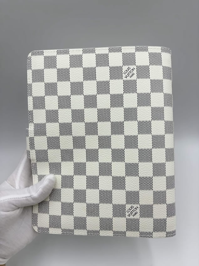 ルイヴィトン風 ダミエ・アズール アジェンダ mm 手帳カバー 6穴式 システム手帳 2026年カレンダー付