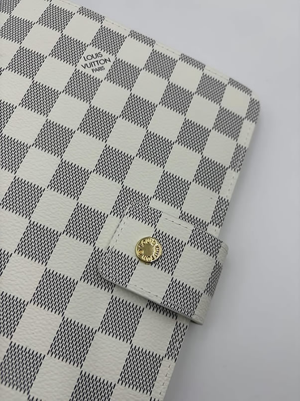 ルイヴィトン風 ダミエ・アズール アジェンダ mm 手帳カバー 6穴式 システム手帳 2026年カレンダー付