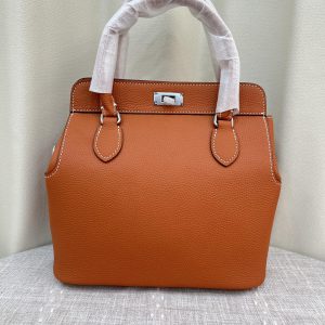 エルメス ボリード 1923 25 ローズ トリヨンクレマンス シルバー金具 w刻印 ハンドバッグ オレンジ レディース he006