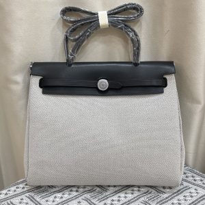 エルメス エールバッグ・ジップ 31 トワルオフィシエ シルバー金具 w刻印 ハンドバッグ レディース he028