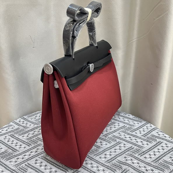 エルメス エールバッグ・ジップ 31 トワルオフィシエ シルバー金具 w刻印 ハンドバッグ レディース he030