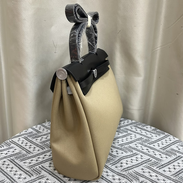 エルメス エールバッグ・ジップ 31 トワルオフィシエ シルバー金具 w刻印 ハンドバッグ レディース he031