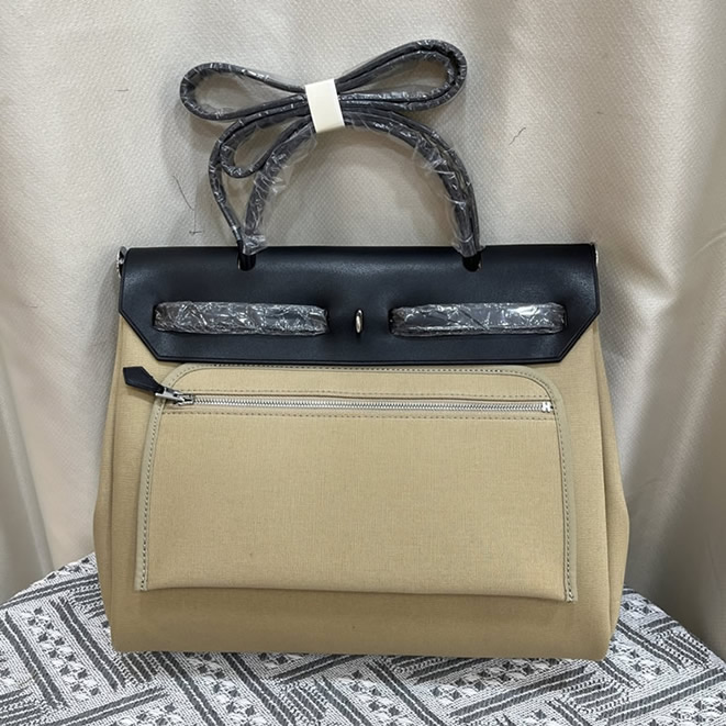 エルメス エールバッグ・ジップ 31 トワルオフィシエ シルバー金具 w刻印 ハンドバッグ レディース he031