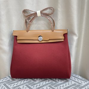 エルメス エールバッグ・ジップ 31 トワルオフィシエ シルバー金具 w刻印 ハンドバッグ レディース he032