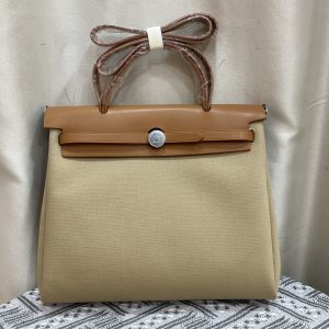 エルメス エールバッグ・ジップ 31 トワルオフィシエ シルバー金具 w刻印 ハンドバッグ レディース he033