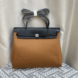 エルメス エールバッグ・ジップ 31 トワルオフィシエ シルバー金具 w刻印 ハンドバッグ レディース he035