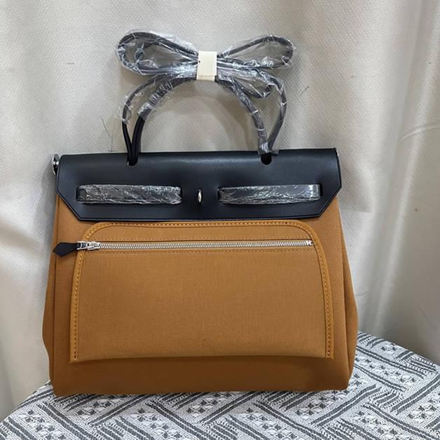 エルメス エールバッグ・ジップ 31 トワルオフィシエ シルバー金具 w刻印 ハンドバッグ レディース he035