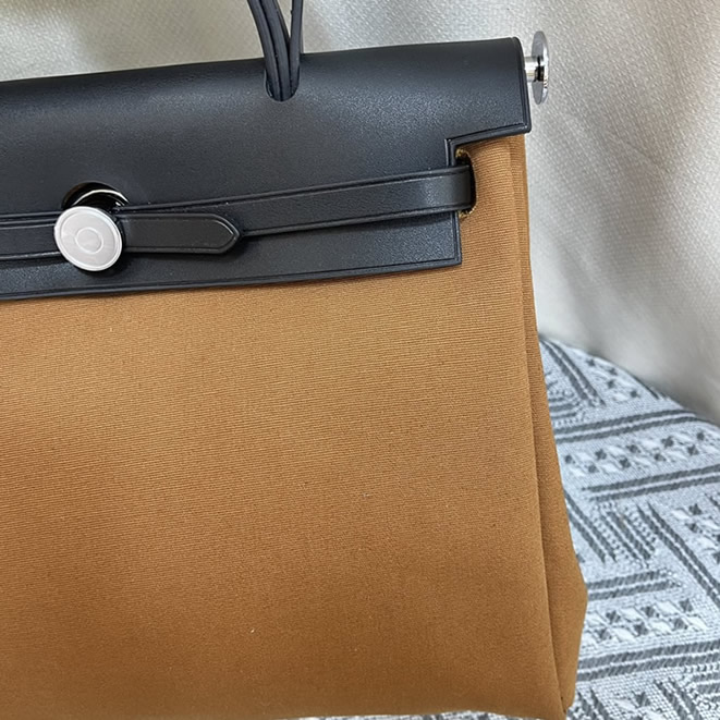 エルメス エールバッグ・ジップ 31 トワルオフィシエ シルバー金具 w刻印 ハンドバッグ レディース he035