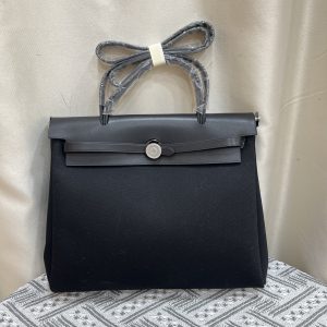 エルメス エールバッグ・ジップ 31 トワルオフィシエ シルバー金具 w刻印 ハンドバッグ レディース he036