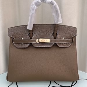 エルメス バーキン 25 30 タッチ ナタ/ベトン アリゲーターマット トリヨンクレマンス 金具 w刻印 he041