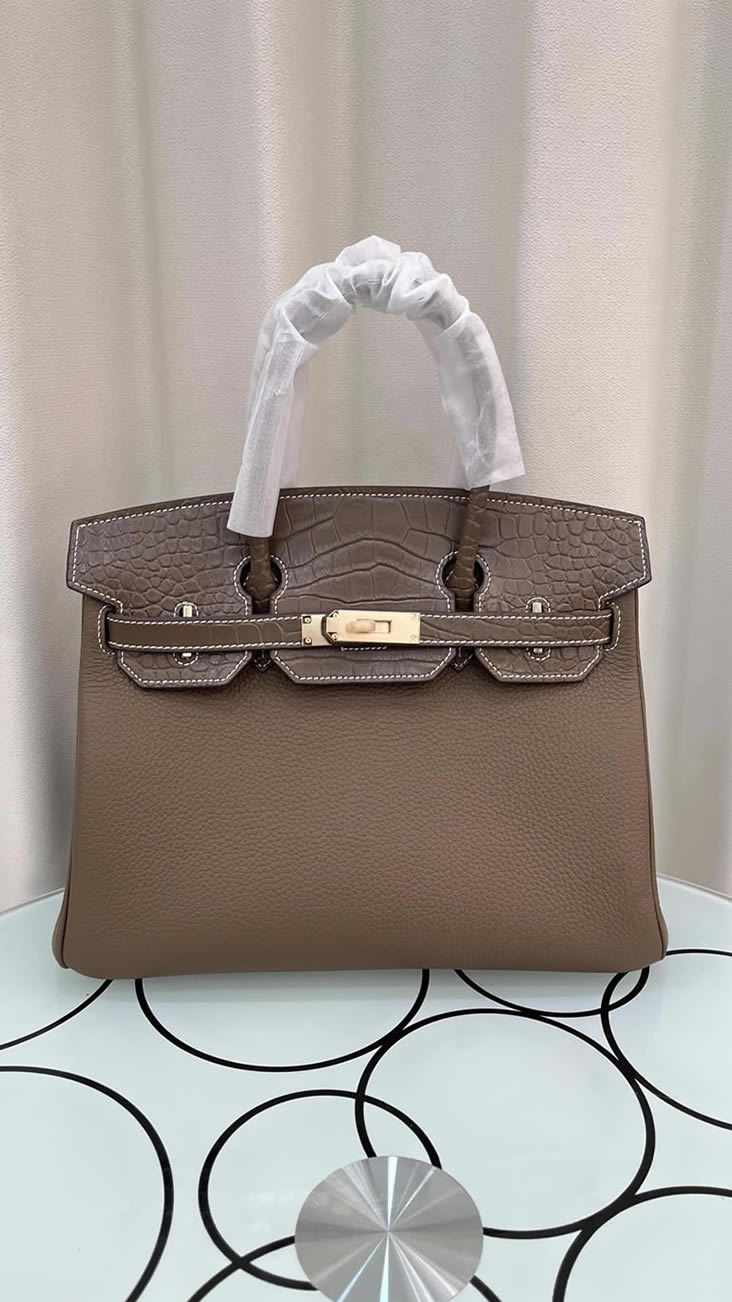 エルメス バーキン 25 30 タッチ ナタ/ベトン アリゲーターマット トリヨンクレマンス 金具 w刻印 he041