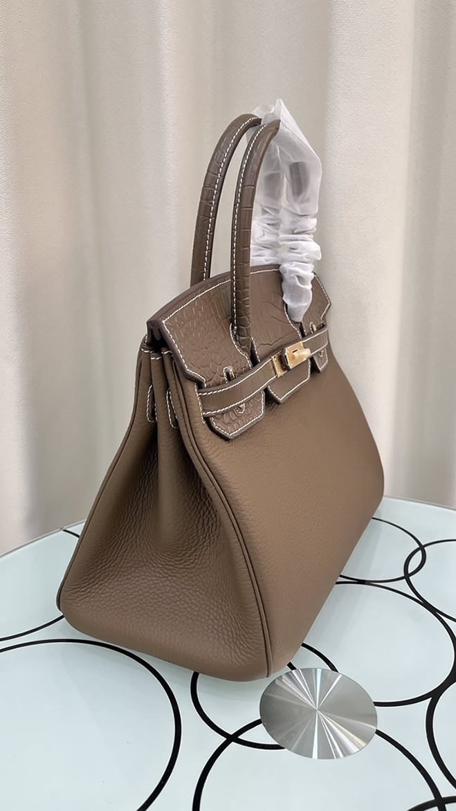 エルメス バーキン 25 30 タッチ ナタ/ベトン アリゲーターマット トリヨンクレマンス 金具 w刻印 he041