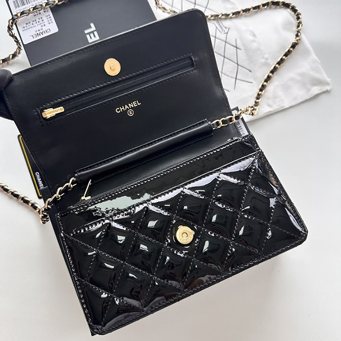 シャネル クラシック チェーンウォレット マトラッセ ラムスキン ブラック ゴールド金具 ショルダーバッグ ch33814