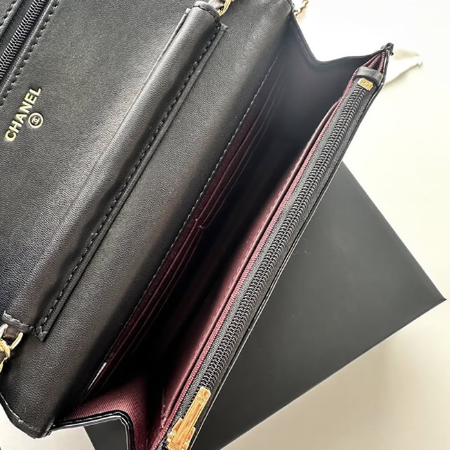 シャネル クラシック チェーンウォレット マトラッセ ラムスキン ブラック ゴールド金具 ショルダーバッグ ch33814