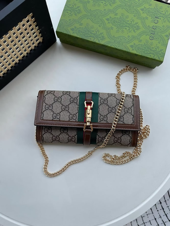 グッチ ジャッキー 1961 ggスプリーム チェーンウォレット ショルダーバッグ guc