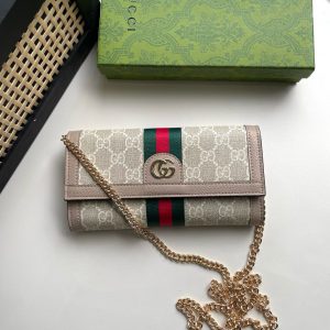グッチ オフィディア ggスプリーム チェーンウォレット ホワイト 長財布 guc9888