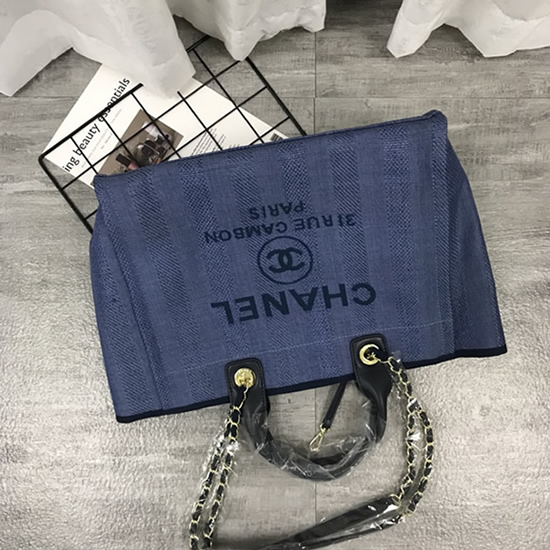シャネル ドーヴィル ラージ トートバッグ ライトブルー キャンバス ゴールド金具 ch66943 (复制)