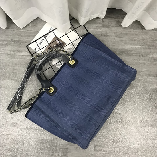 シャネル ドーヴィル ラージ トートバッグ ライトブルー キャンバス ゴールド金具 ch66943 (复制)