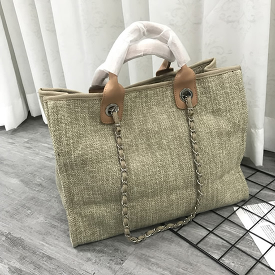 シャネル ドーヴィル ラージ トートバッグ イエロー キャンバス シルバー金具 ch66942 (复制)