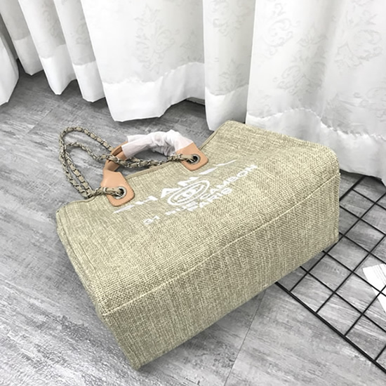 シャネル ドーヴィル ラージ トートバッグ イエロー キャンバス シルバー金具 ch66942 (复制)