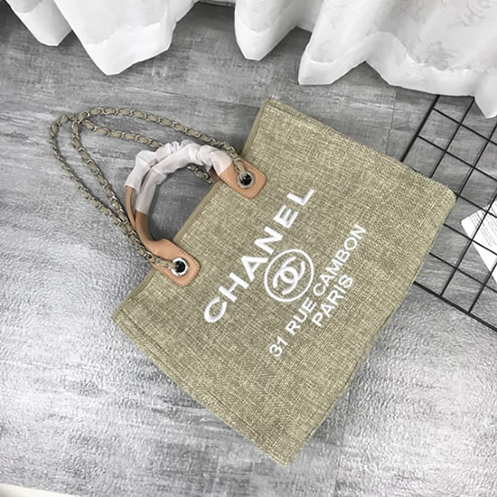 シャネル ドーヴィル ラージ トートバッグ イエロー キャンバス シルバー金具 ch66942 (复制)