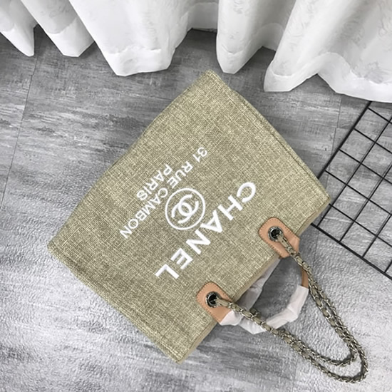 シャネル ドーヴィル ラージ トートバッグ イエロー キャンバス シルバー金具 ch66942 (复制)