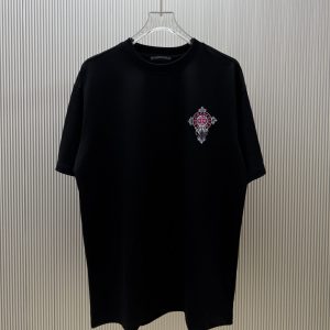 クロムハーツ フローラルクロス グラフィック tシャツ ブラック fs003