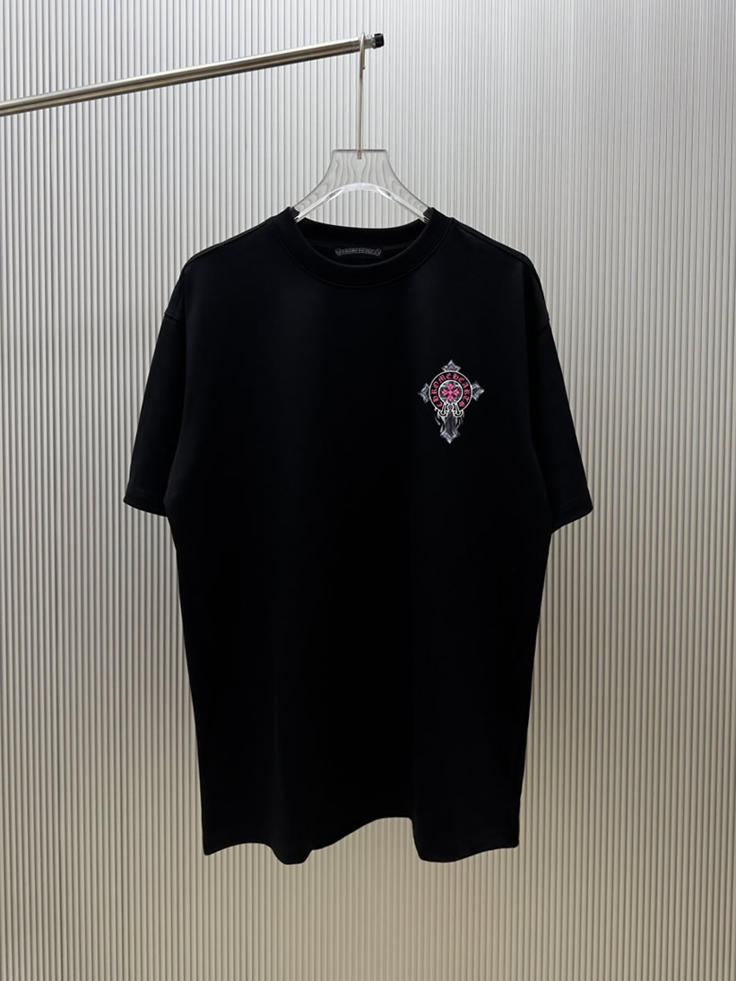 クロムハーツ フローラルクロス グラフィック tシャツ ブラック fs003