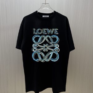 ロエベ アナグラム グラフィック tシャツ ブラック/ブルー fs004