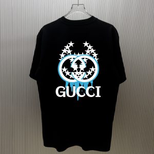 グッチ インターロッキングg グラフィック tシャツ ブラック/ブルー fs005