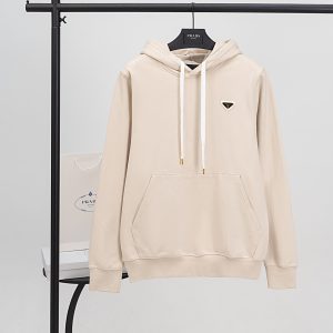 プラダ エナメル トライアングルロゴ フーディー ベージュ fs011