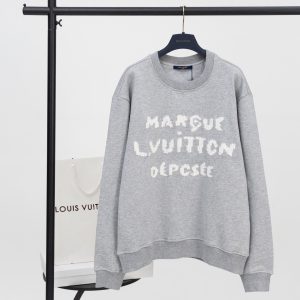 ルイ・ヴィトン インターシャ レター スウェットシャツ グレー fs015