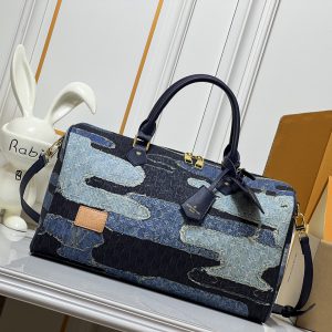 ルイ・ヴィトン スピーディ・バンドリエール 40 モノグラム・デニム ブルー m24422