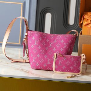 ルイ・ヴィトン バケットバッグ タイラット モノグラム デニム ピンク m28107