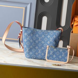 ルイ・ヴィトン バケットバッグ タイラット モノグラム デニム ブルー m28107