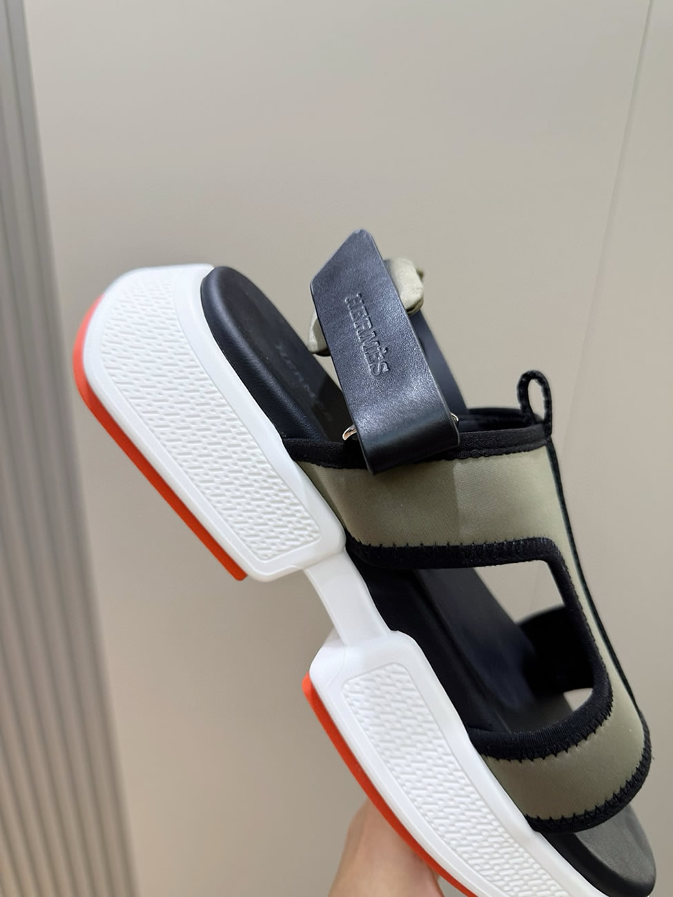 エルメス ゲット サンダル キャンバス カーキ shoes002