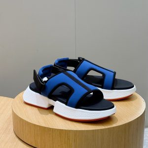 エルメス ゲット サンダル キャンバス ブルー shoes007