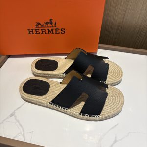 エルメス アンティグア サンダル エスパドリーユ ブラック shoes010