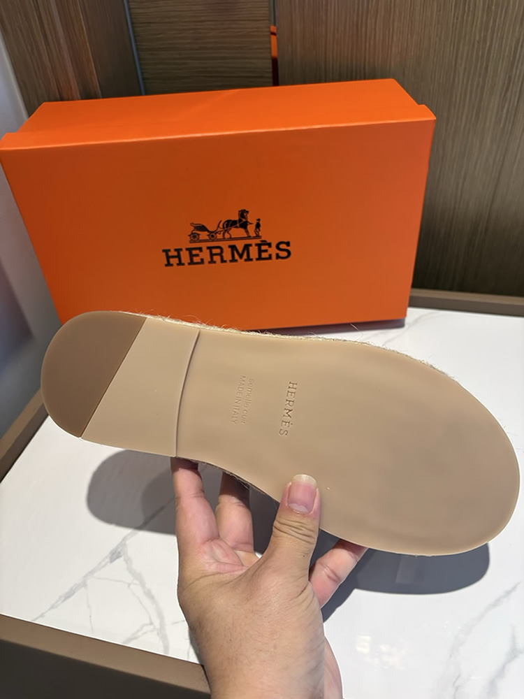 エルメス アンティグア サンダル エスパドリーユ ブラック shoes010