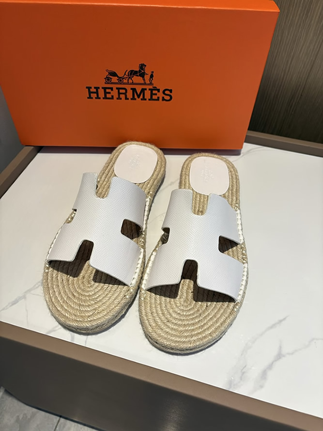 エルメス アンティグア サンダル エスパドリーユ ホワイト shoes012