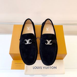 ルイ・ヴィトン アリゾナ ライン ローファー スエード ブラック shoes023