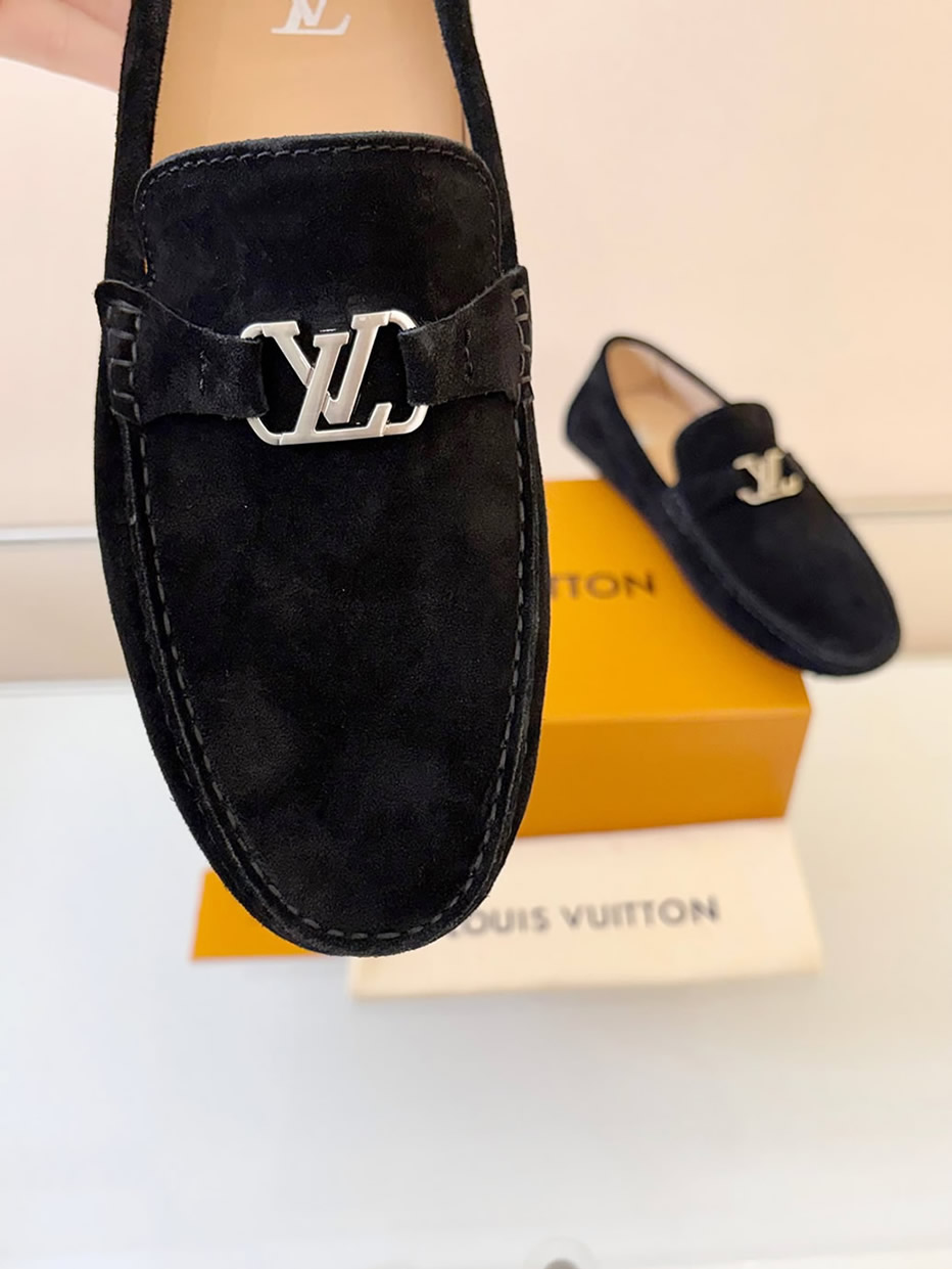 ルイ・ヴィトン アリゾナ ライン ローファー スエード ブラック shoes023