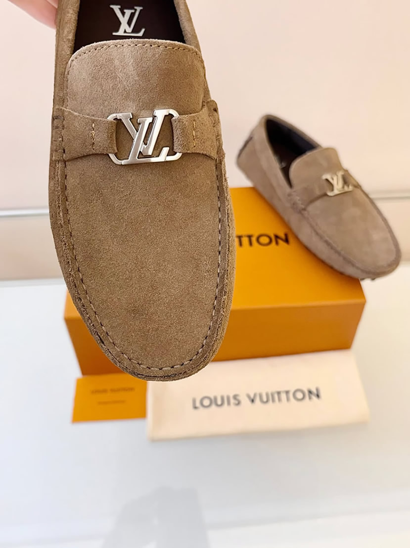 ルイ・ヴィトン アリゾナ ライン ローファー スエード カーキ shoes025