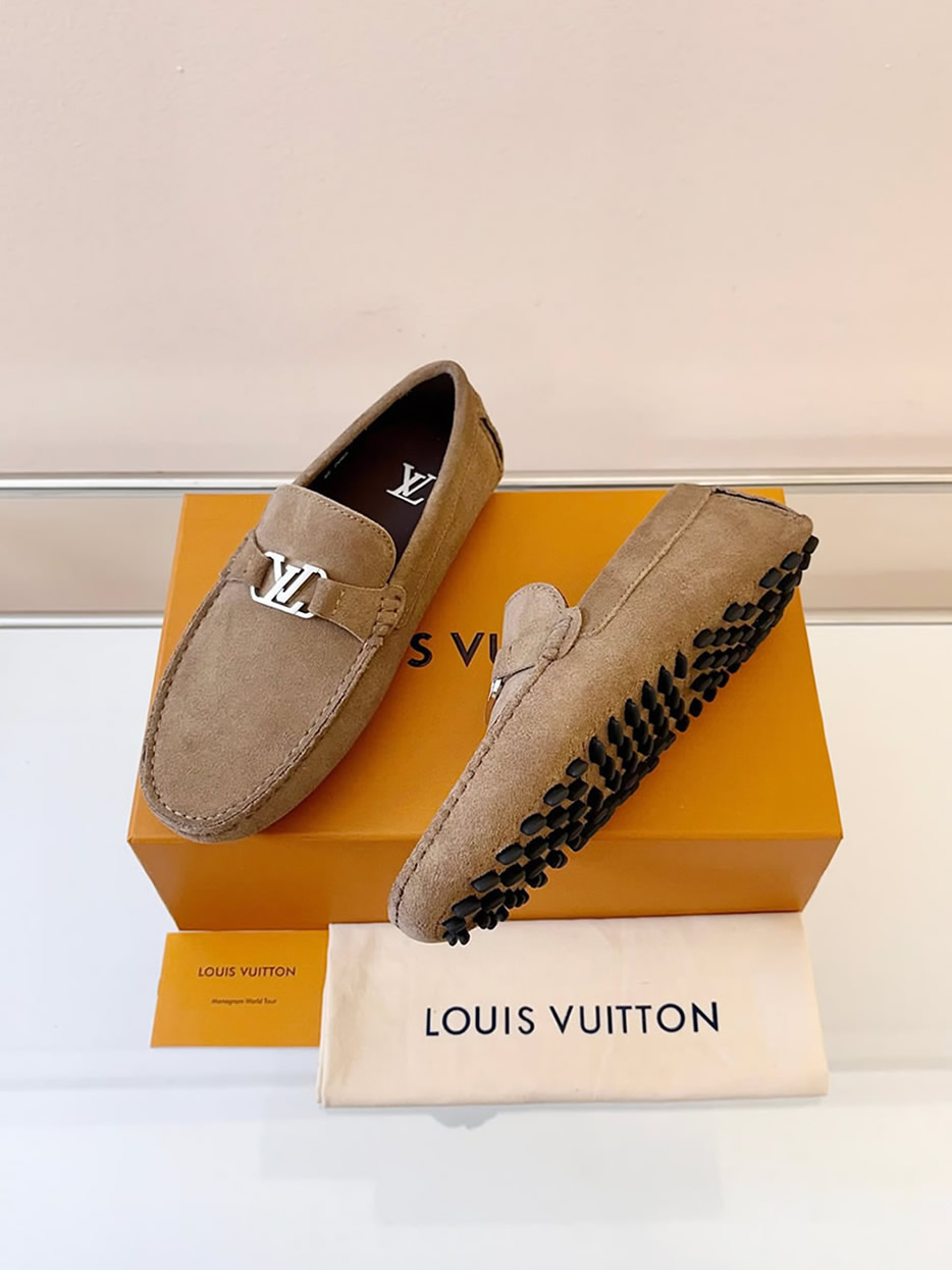 ルイ・ヴィトン アリゾナ ライン ローファー スエード カーキ shoes025