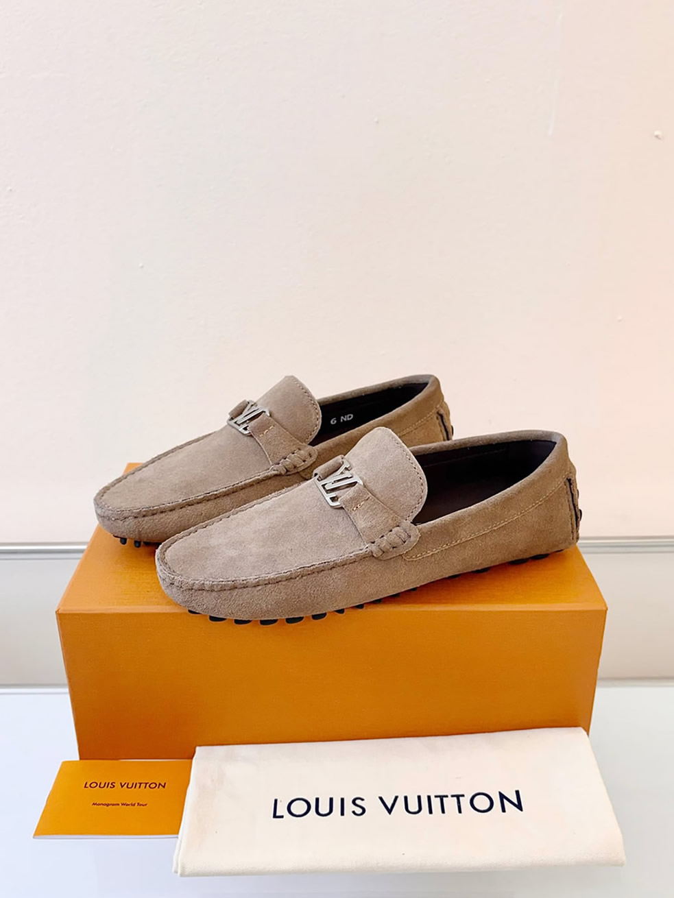 ルイ・ヴィトン アリゾナ ライン ローファー スエード カーキ shoes025