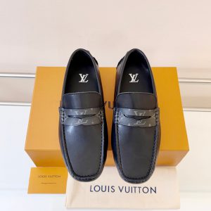 ルイ・ヴィトン アリゾナ ライン ローファー モノグラム・エクリプス トリム ブラック shoes026