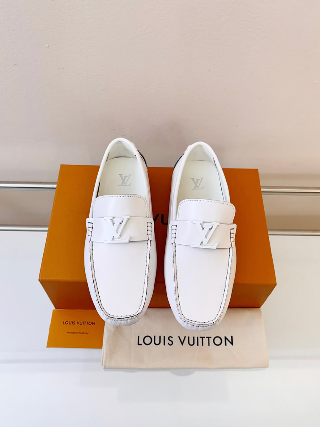 ルイ・ヴィトン アリゾナ ライン ローファー レザー ホワイト shoes032