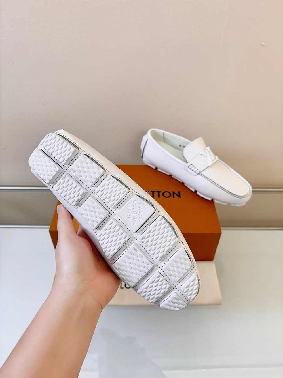 ルイ・ヴィトン アリゾナ ライン ローファー レザー ホワイト shoes032