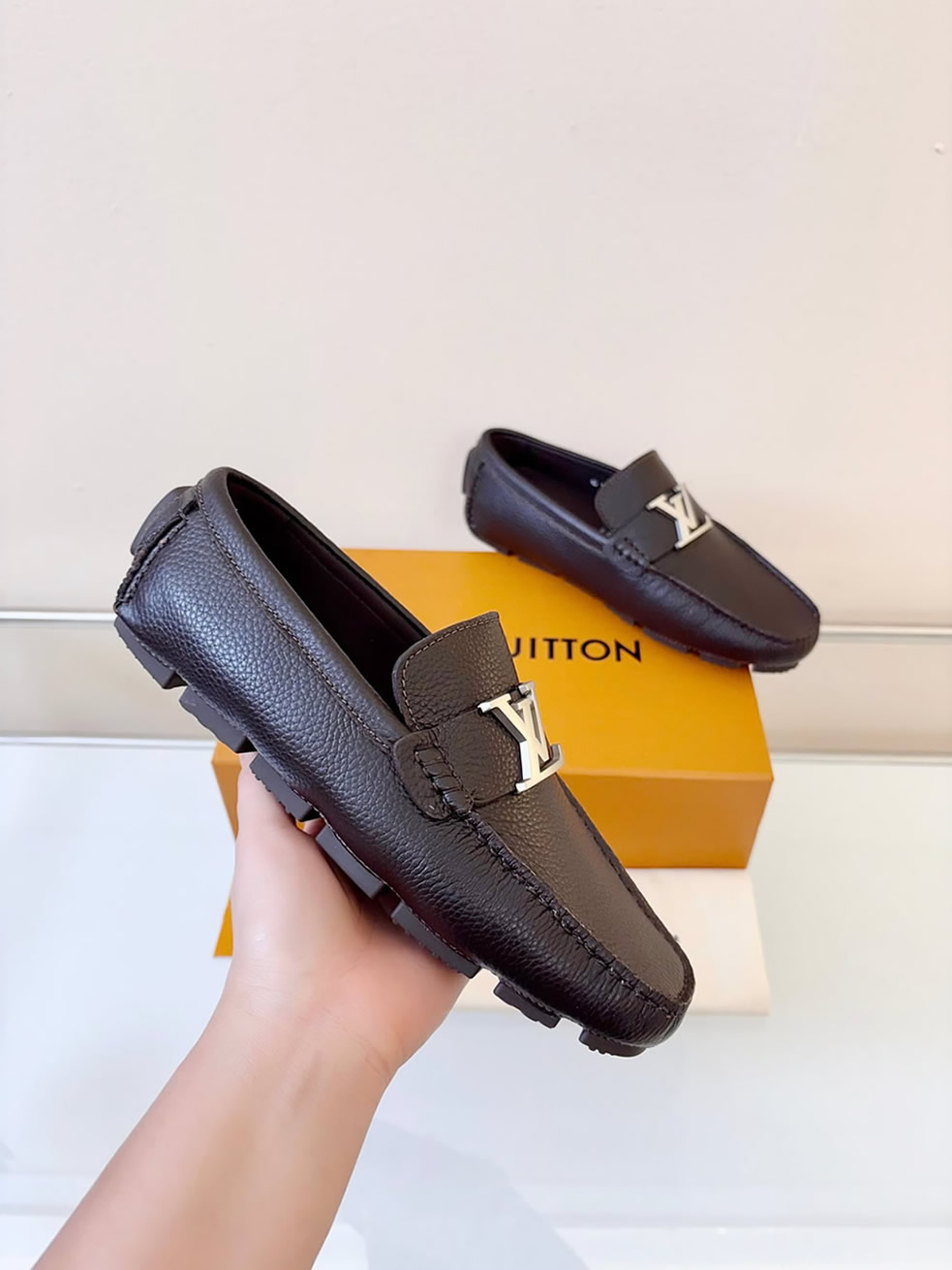 ルイ・ヴィトン アリゾナ ライン ローファー グレインレザー カカオ shoes039